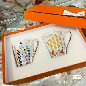 NEW AUTH HERMES Epopee Mugs Set